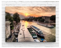 【フレーム付-黒-】インテリアポスター フランス パリの風景 セーヌ川クルーズ A2サイズ(420×594mm) an5_画像1