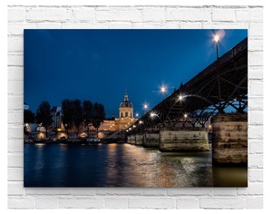 インテリアポスター フランス パリの風景 セーヌ川の夜景 A2サイズ(420×594mm) an4