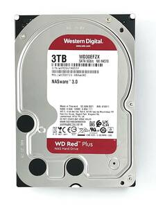 【送料無料】 ★ 3TB ★　WD Red Plus / WD30EFZX　【使用時間：3581ｈ】 2021年製　良品　Western Digital RED Plus　3.5インチ内蔵HDD