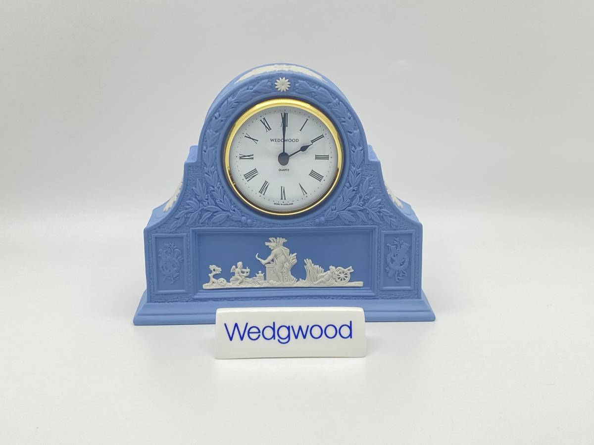 *レア 未使用* WEDGWOOD ウェッジウッド *RARE UNUSED* JASPERWARE Blue Mantle Clock ジャスパーウェア ブルーマントルクロック *L399