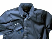 未使用 【送料無料】S (USA) ブルックスブラザーズ GOLDEN FLEECE 長袖 NAVY ブロード地 ボタンダウン ドレス シャツ コットン混紡_画像3