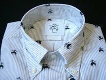 新品 BB1 [送料無料] ブラックフリース ストライプ ロゴ刺繍 ブロード地 長袖 ボタンダウン シャツ Black Fleece Embroidered BD Shirt_画像7