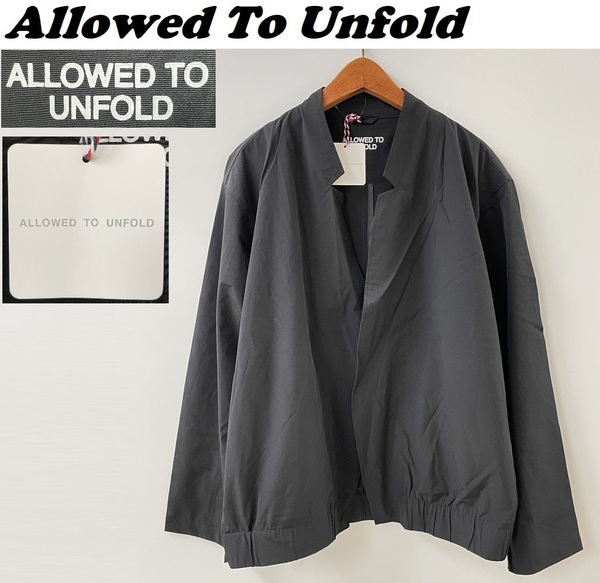未使用 /M/ Allowed To Unfold ブラック 長袖ジャケット メンズ レディース タグ フォーマル カジュアル ライトアウター 黒 アンフォールド