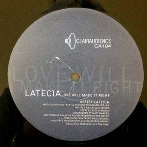 即決 Latecia / Love Will Make It Right 12inch US Francois K Deep House