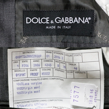 美品 DOLCE&GABBANA ワイドピークドラペル シャドーストライプ ジャケット 濃灰縞 46_画像6