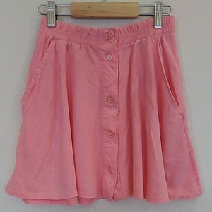 a679 usa made *adidas* Adidas Mini flared skirt skirt tennis pink series waist total rubber XS~S cotton 100% thin 