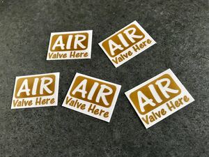 期間限定！ 格安 世田谷ベース Air Valve Here エアーバルブはここです ステッカー ゴールド 5枚セット 所ジョージ USDM JDM HDM