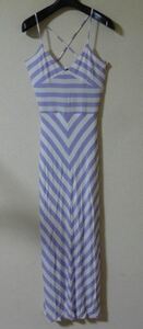 GAP Gap Cami dress camisole dress back Cross strap purple x white S size long ymdnrk k f ② 0224