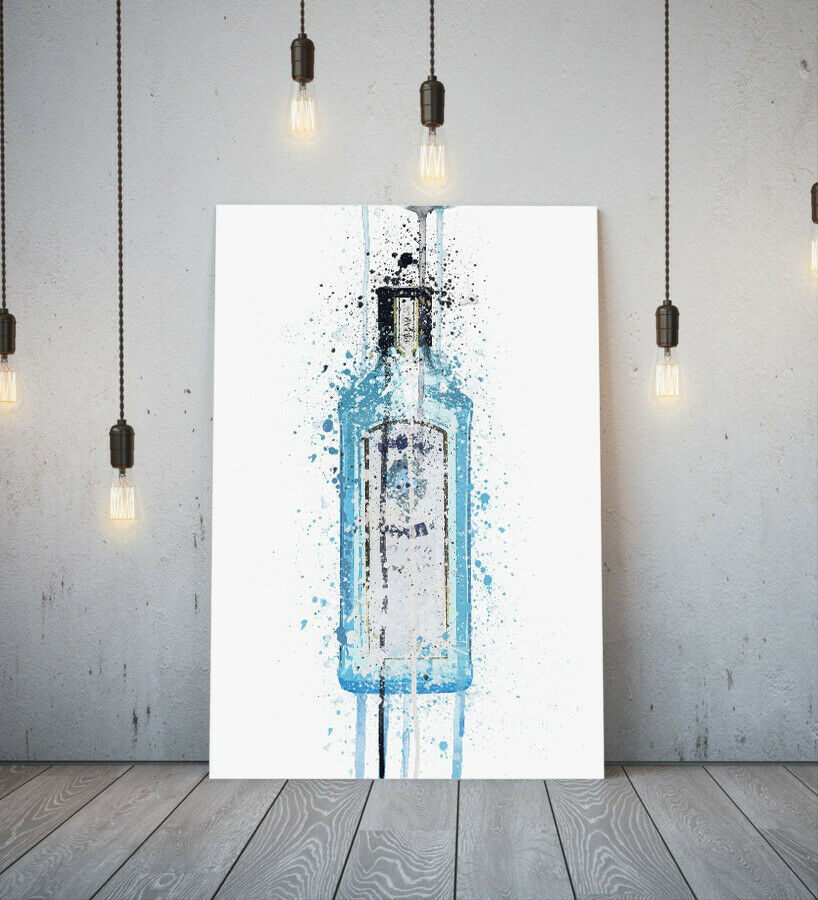 Bombay Sapphire Gin Poster, High Quality Canvas Framed Picture, A1 Art Panel, Nordic, Foreign, Painting, Abstract, Cafe, Bar, Stylish, Printed materials, Poster, others