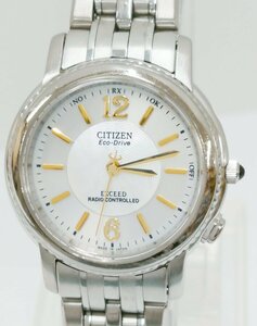 エコドライブ!! CITIZEN/シチズン EXCEED/エクシード 光発電 電波時計 H330-T007619 レディース ウォッチ USED品＊