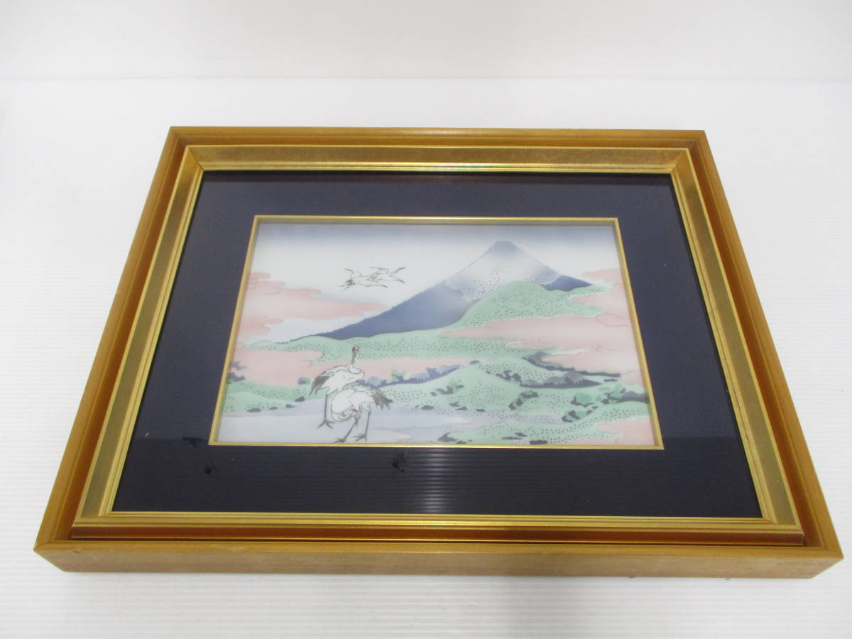 くらしを楽しむアイテム 有田焼 深川製磁 金彩梅竹絵図 岩梅絵 陶板画