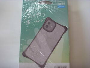 【ELECOM】iPhone 12 mini★ハイブリッドケース★finch★新品未開封★送料〒140円★クリア黒★ふんわりホールド★四隅エアクッション配置