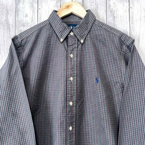 ラルフローレン Ralph Lauren チェックシャツ 長袖シャツ メンズ ワンポイント サイズ16 1/2 L~XLサイズ 3‐75