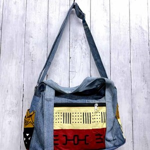  remake back Africa n print Denim back 2WAY shoulder handbag b-739