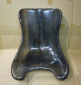 未使用 290mm ソフト スモークカラー シート レーシングカート用 (検 racing kart seat ブラック 黒 FRP いす 椅子 加工 流用 FRP 