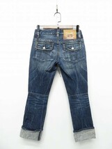 F278/DSQUARED2 クロップドデニム ジーンズ パンツ ボタンフライ ロールアップ 38 M 青_画像2