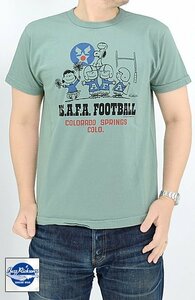 BUZZ×PEANUTS半袖Tシャツ「USAFA FOOTBALL」◆BUZZ RICKSON'S グリーンXXLサイズ BR79136 バズリクソンズ スヌーピー