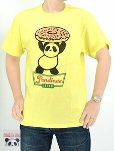 PDJ Doughnut半袖Tシャツ◆PANDIESTA JAPAN イエローXLサイズ 523851 パンディエスタジャパン パンダ ドーナツ パロディ
