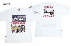 熊猫無情半袖Tシャツ◆PANDIESTA JAPAN ホワイトXLサイズ 523860 パンディエスタジャパン パンダ パロディ