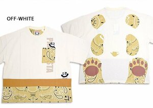 パンダペイズリーBIG Tee◆PANDIESTA JAPAN オフホワイトXLサイズ 523950 パンディエスタジャパン ゆったりめ ビッグシルエット