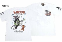 vanson×TOM＆JERRYコラボ 天竺半袖Tシャツ◆vanson ホワイトMサイズ TJV-2313 バンソン ヴァンソン トムとジェリー 刺繍_画像1