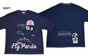 フライパンダ半袖Tシャツ◆PANDIESTA JAPAN ネイビーLサイズ 523473 パンディエスタジャパン ゆったりめ ユニセックス