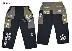 tsu il switch 2WAY wide cargo pants *PANDIESTA JAPAN black XXL size 513953 bread tie start Japan Panda military 