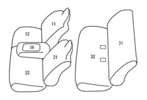 クラッツィオ シートカバー ストロングレザー キルトタイプ 2列シート車全席分(ブラック×レッドステッチ)キャラバン E26 EN-5297-02_画像2