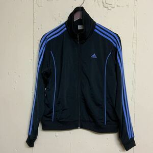 adidas Adidas jersey jersey old clothes lady's M black color black 3ps.@ line 