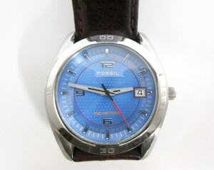  operation goods FOSSIL Fossil blue blue quarts QZ AM-4050 men's wristwatch 