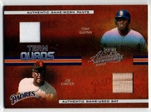 【TONY GWYN/JOE CARTER/TREVOR HOFFMAN/BRIAN LAWRENCE(SD Padres)】05 Absolute Memorabilia Team Quads Swatch Single Spectrum 086/100_画像1