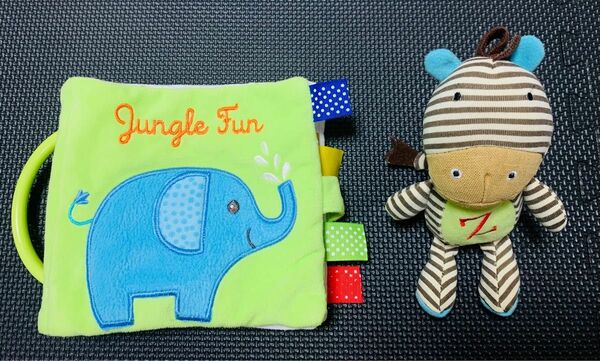 布絵本　おもちゃ　セット　赤ちゃん　ベビー　絵本　エディトイ　Jungle Fun しまうま