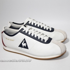 ルコックスポルティフ モンペリエ レザー オフホワイト / 紺 レザー 26.5cm 美品 使用僅か le coq sportif MONTPELLIER LEATHER QL1PGC05WNの画像1