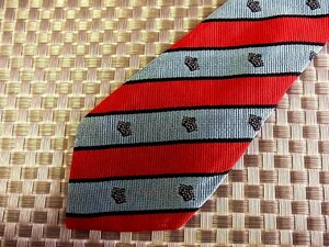 [ stock disposal sale ]* bargain sale *FK3043* Benetton [ embroidery .. Crown stripe pattern ] necktie *