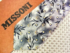 ♪30167C♪良品【葉っぱ 植物 四角 柄】ミッソーニ【MISSONI】ネクタイ