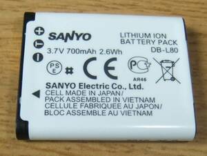 SANYO DB-L80 リチウムイオン電池 VPC-X1200 X1220 X1250 X1420 CA100等対応