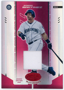 殿堂MARINERS△EDGAR MARTINEZ/2004 LEAF CERTIFIED MATERIALS MIRROR REDジャージ #150!