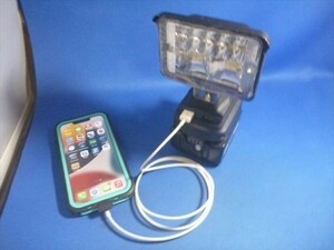 YU2マキタ電池対応ライト USB×２出力付き、互換品にも対応、キャンプ、夜釣り、深夜作業、夜仕事、深夜早朝の農作業