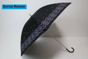 新品　Sorcie Renom　ソシエレノ　オーロラ製　遮熱・遮光効果９９％　大判　晴雨兼用　高級日傘　１　ブラック系
