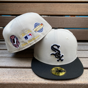 USA限定【6.7/8】Newera ニューエラ 59FIFTY シカゴ ホワイトソックス Whitesox メジャーリーグ OffCampus オートミール 黒 MLB (6-9)