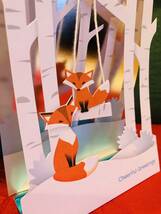 38.「MoMA 　ゆらゆら可愛い・ブランコ遊びのキツネの親子Swinging Foxes」～ニューヨーク近代美術館・クリスマスカード_画像4