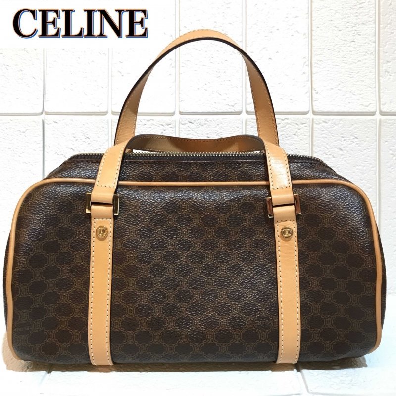 激レア】CELINE セリーヌ マカダム柄 ミニハンドバッグ パーティー ...