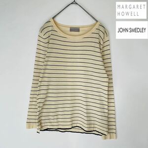 MARGARET HOWELL × JOHN SMEDLEY 別注 イギリス製 マーガレットハウエル ジョンスメドレー ボーダー コットン ニット 薄手 春夏 size II