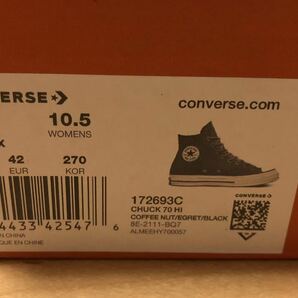 【未使用】Converse(コンバース) CT70 HI CUT US8.5 JP27cm COFFEE NUT コーヒーナッツ チャックテイラー Chuck70 Suede 三ツ星 ハイカットの画像8