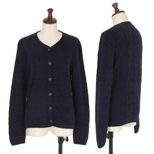 joru geo Armani GIORGIO ARMANI design weave knitted cardigan navy blue M rank 