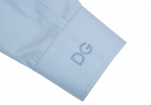 ドルチェ&ガッバーナDOLCE&GABBANA コットンカフスロゴ刺繍シャツ 水色39_画像6