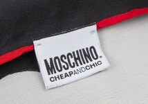 モスキーノ チープ＆シックMOSCHINO CHEAPANDCHIC ハートクラウドプリントシルクハンカチ 黒_画像9