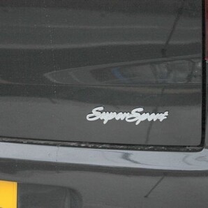 送料込み super sport エンブレム スーパースポーツエンブレム 筆記体 旧車 走り屋 ドリフト スポーツカー おしゃれ リア サイド フロント