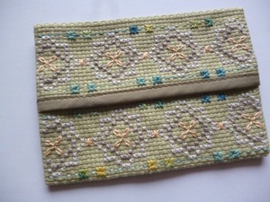  pocket tissue case # hand made # door . embroidery, Cross stitch 