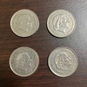 コイン オランダ 1グルテン（ギルダー) 4枚